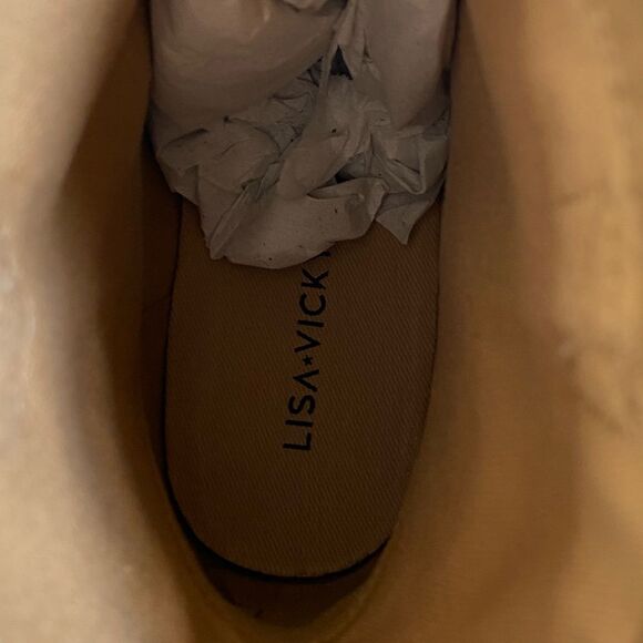 NIB Lisa Vicky Women’s Sway V Taupe Split Suede Short Pull On Boots - Size 7 - Picture 11 of 13
